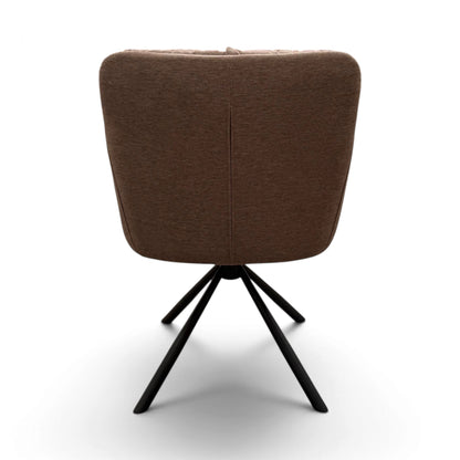Haven Light Beige Grey Fabric Swivel Carver Dining Chair