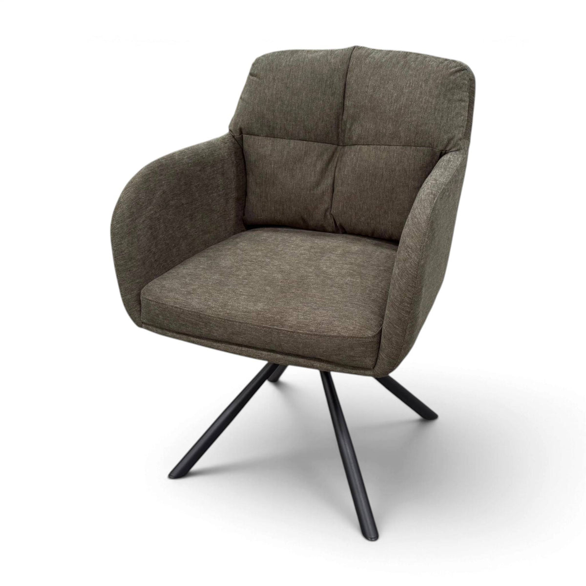 Haven Green Fabric Swivel Carver Dining Chair