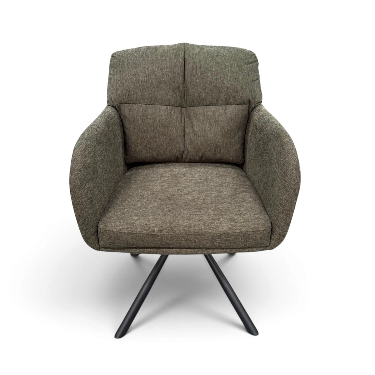 Haven Green Fabric Swivel Carver Dining Chair