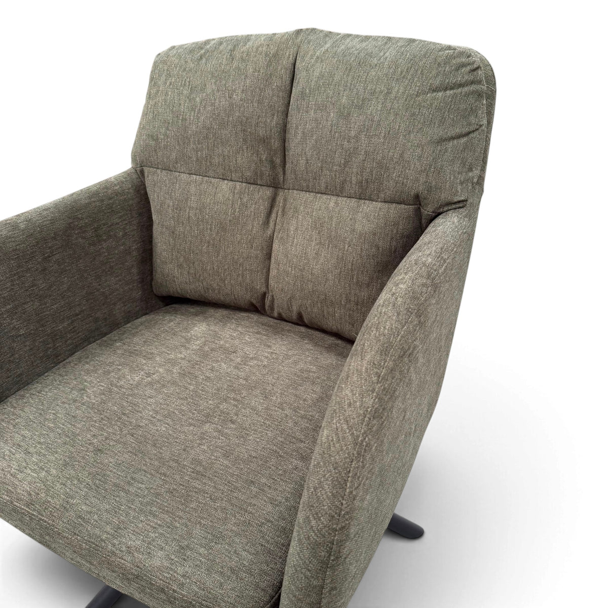 Haven Green Fabric Swivel Carver Dining Chair