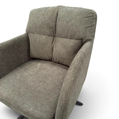 Haven Green Fabric Swivel Carver Dining Chair