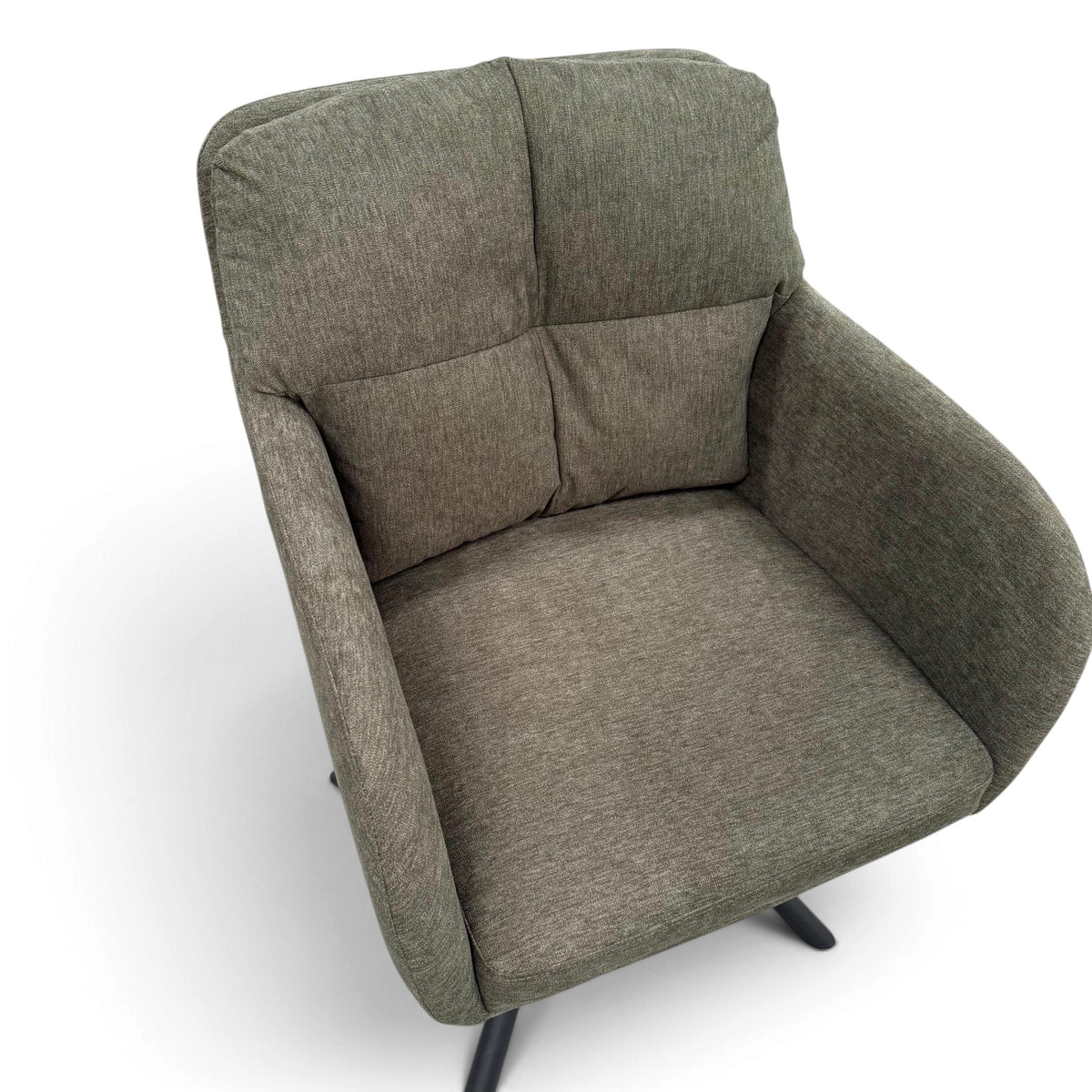 Haven Green Fabric Swivel Carver Dining Chair
