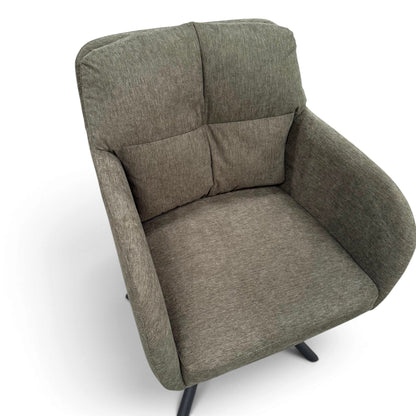 Haven Green Fabric Swivel Carver Dining Chair