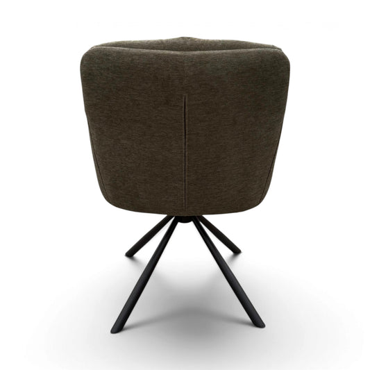 Haven Green Fabric Swivel Carver Dining Chair