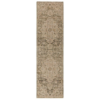 Serapi Green Heriz Rug - 67cm x 240cm