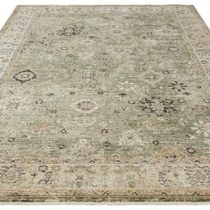 Ornate Green Heriz Rug - 67cm x 240cm