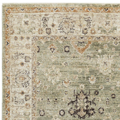 Ornate Green Heriz Rug - 67cm x 240cm