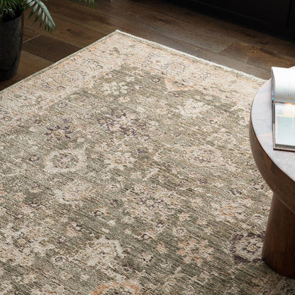 Ornate Green Heriz Rug - 67cm x 240cm