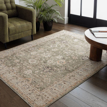 Ornate Green Heriz Rug - 67cm x 240cm