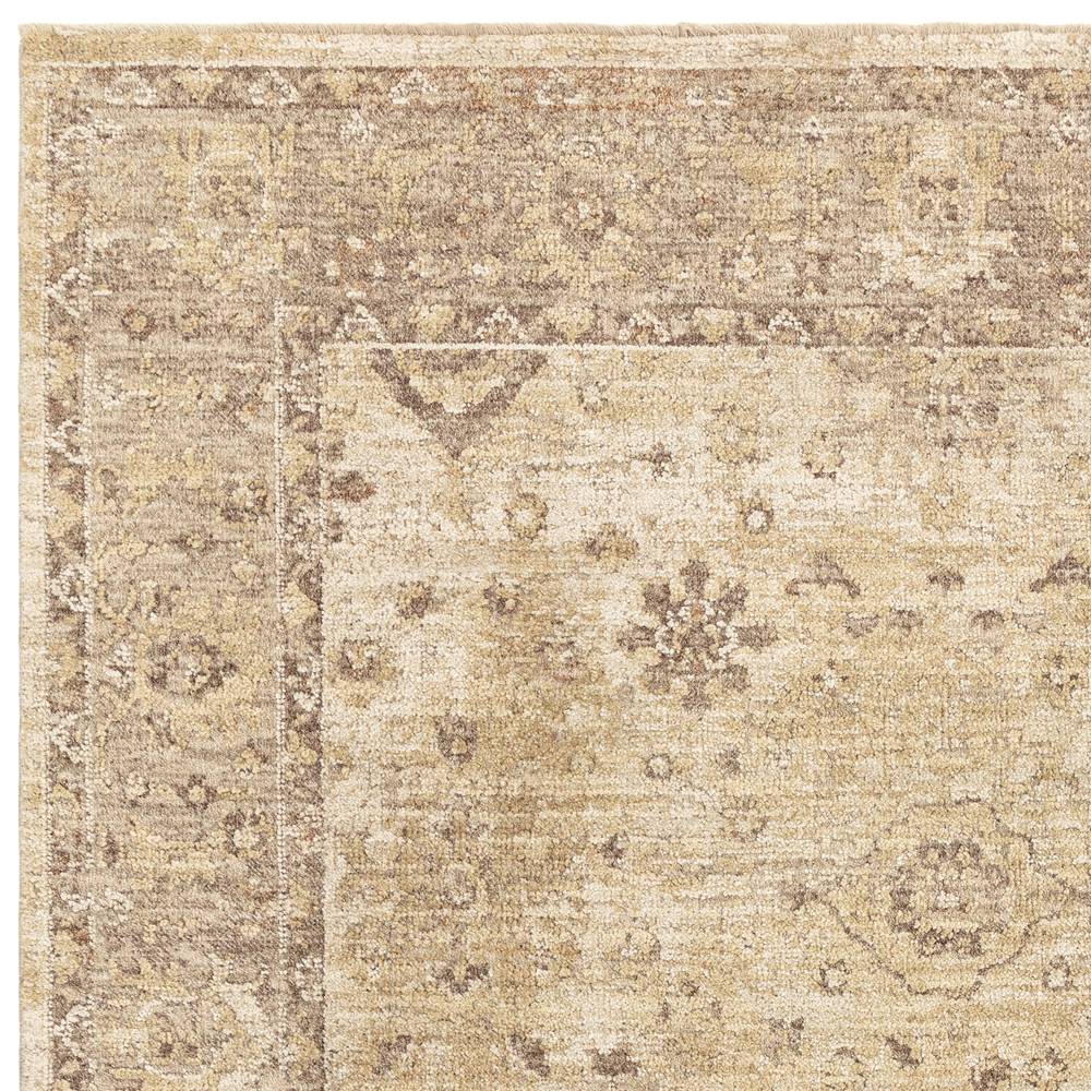 Ornate Beige Heriz Rug - 67cm x 240cm