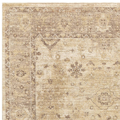 Ornate Beige Heriz Rug - 67cm x 240cm