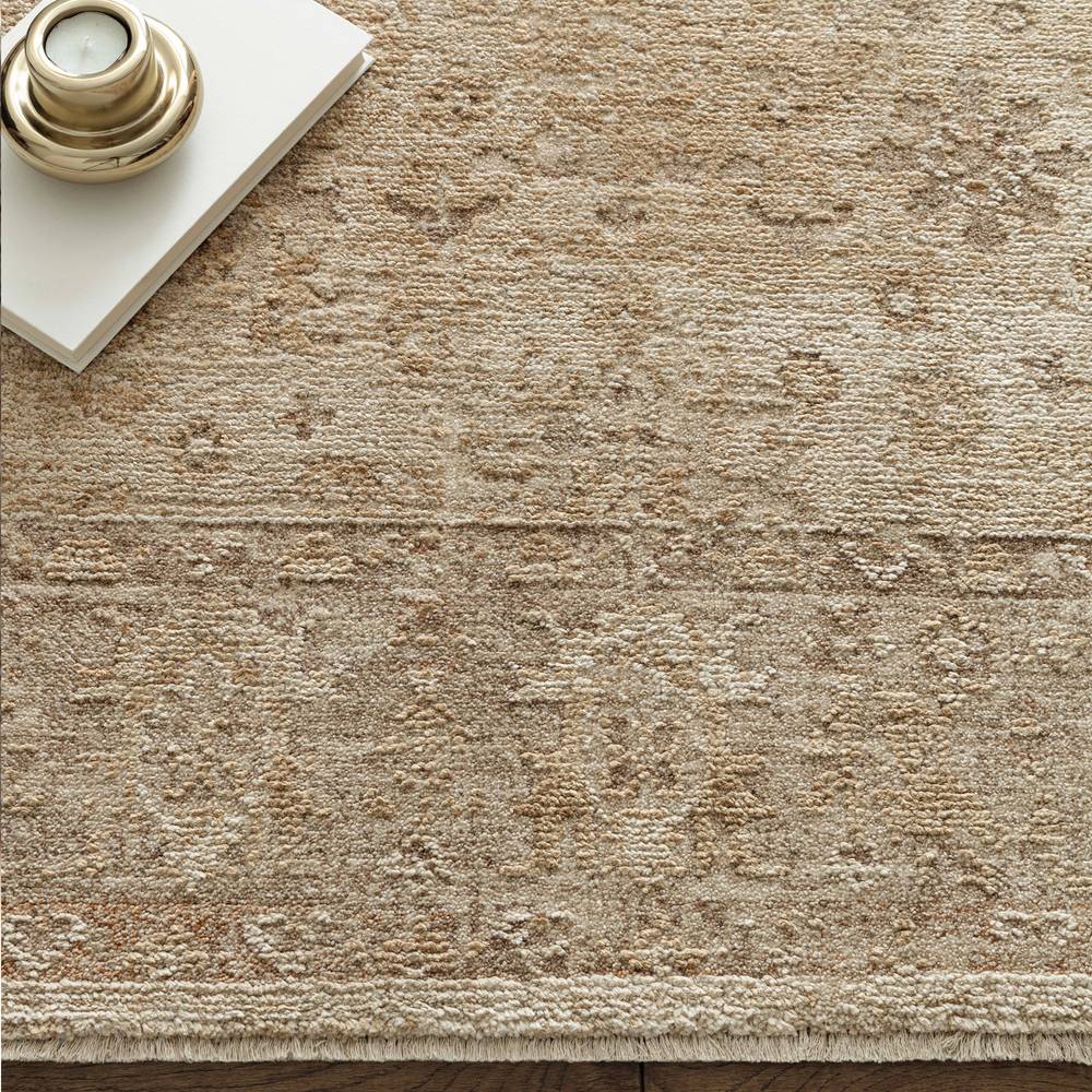 Ornate Beige Heriz Rug - 67cm x 240cm