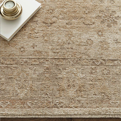 Ornate Beige Heriz Rug - 67cm x 240cm