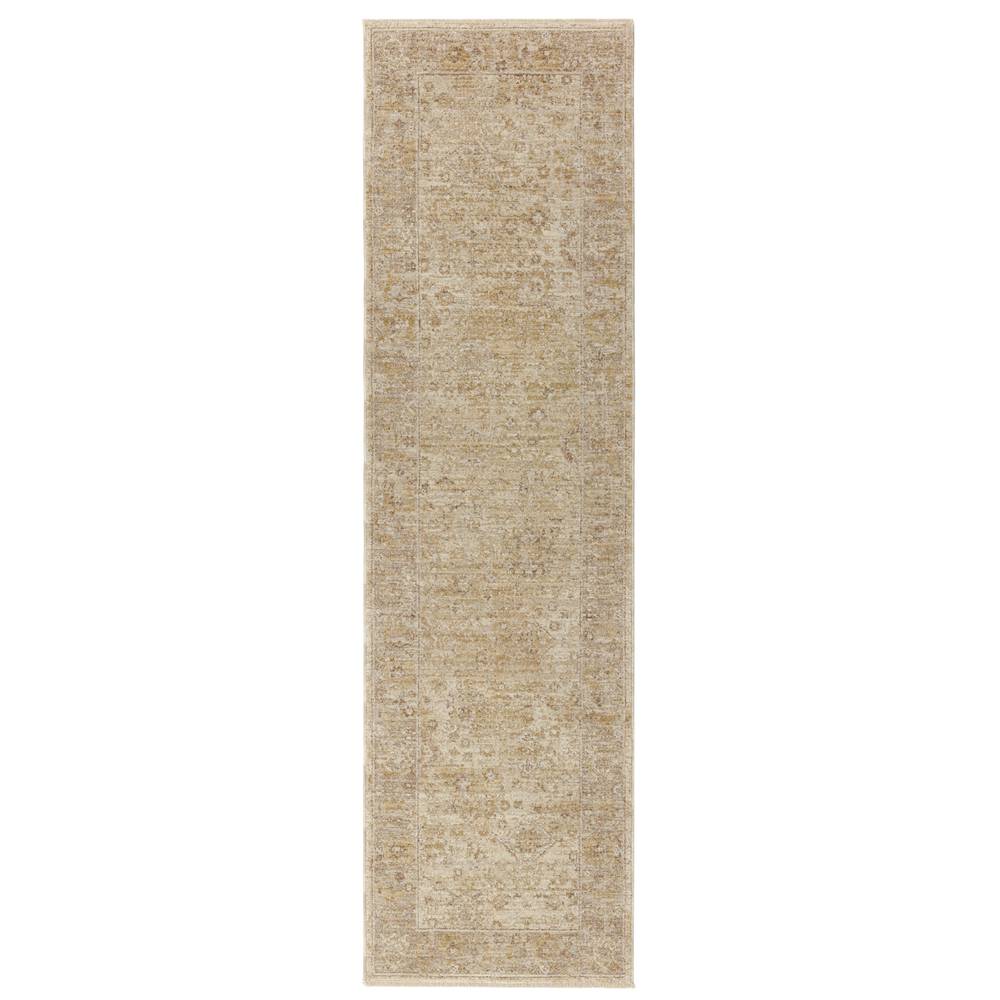 Ornate Beige Heriz Rug - 67cm x 240cm