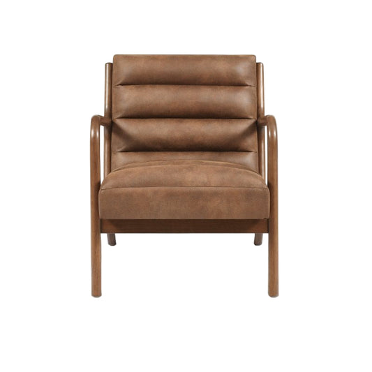 Iris Armchair in Brown PU Leather - Pieces For Places