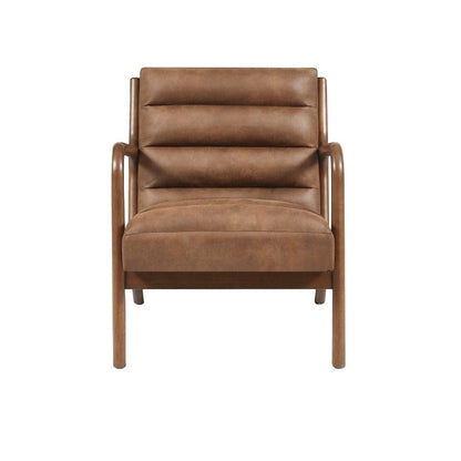 Iris Armchair in Brown PU Leather - Pieces For Places