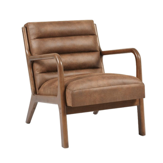 Iris Armchair in Brown PU Leather - Pieces For Places