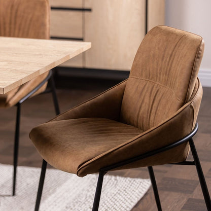 Jackson Tan PU Leather Dining Chair