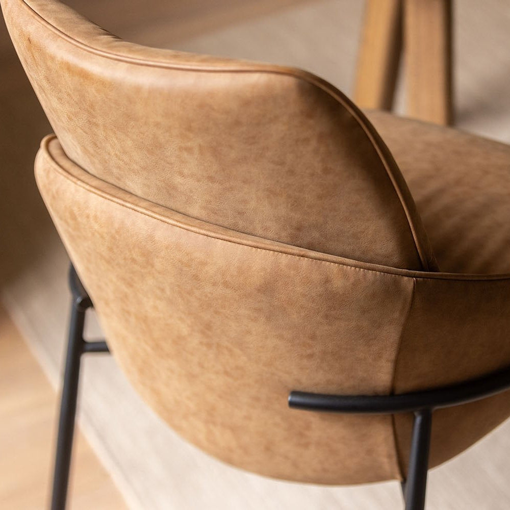 Jackson Tan PU Leather Dining Chair
