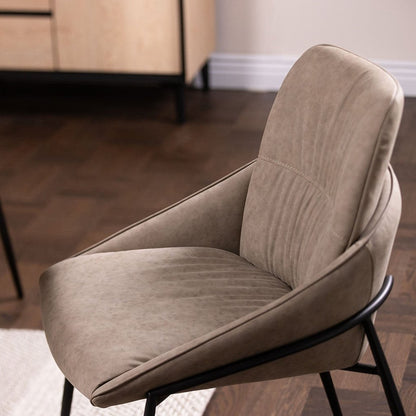 Jackson Taupe PU Leather Dining Chair