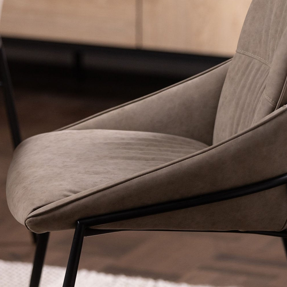 Jackson Taupe PU Leather Dining Chair