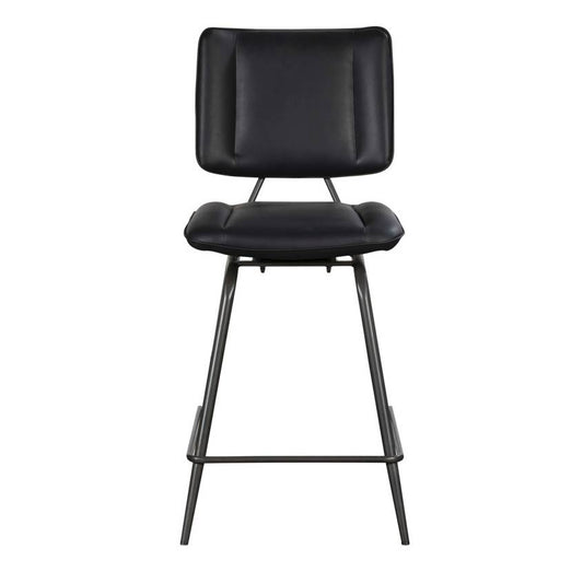 Josk Black PU Leather Barstool - Pieces For Places