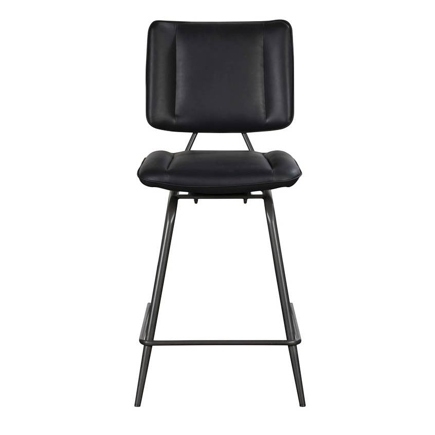 Josk Black PU Leather Barstool - Pieces For Places