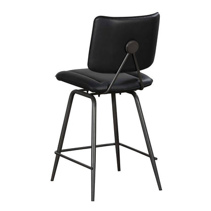 Josk Black PU Leather Barstool - Pieces For Places