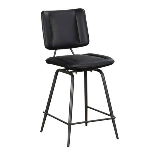 Josk Black PU Leather Barstool - Pieces For Places