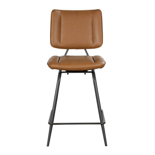 Josk Cognac PU Leather Barstool - Pieces For Places