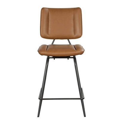 Josk Cognac PU Leather Barstool - Pieces For Places