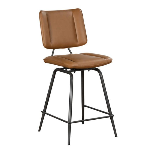 Josk Cognac PU Leather Barstool - Pieces For Places