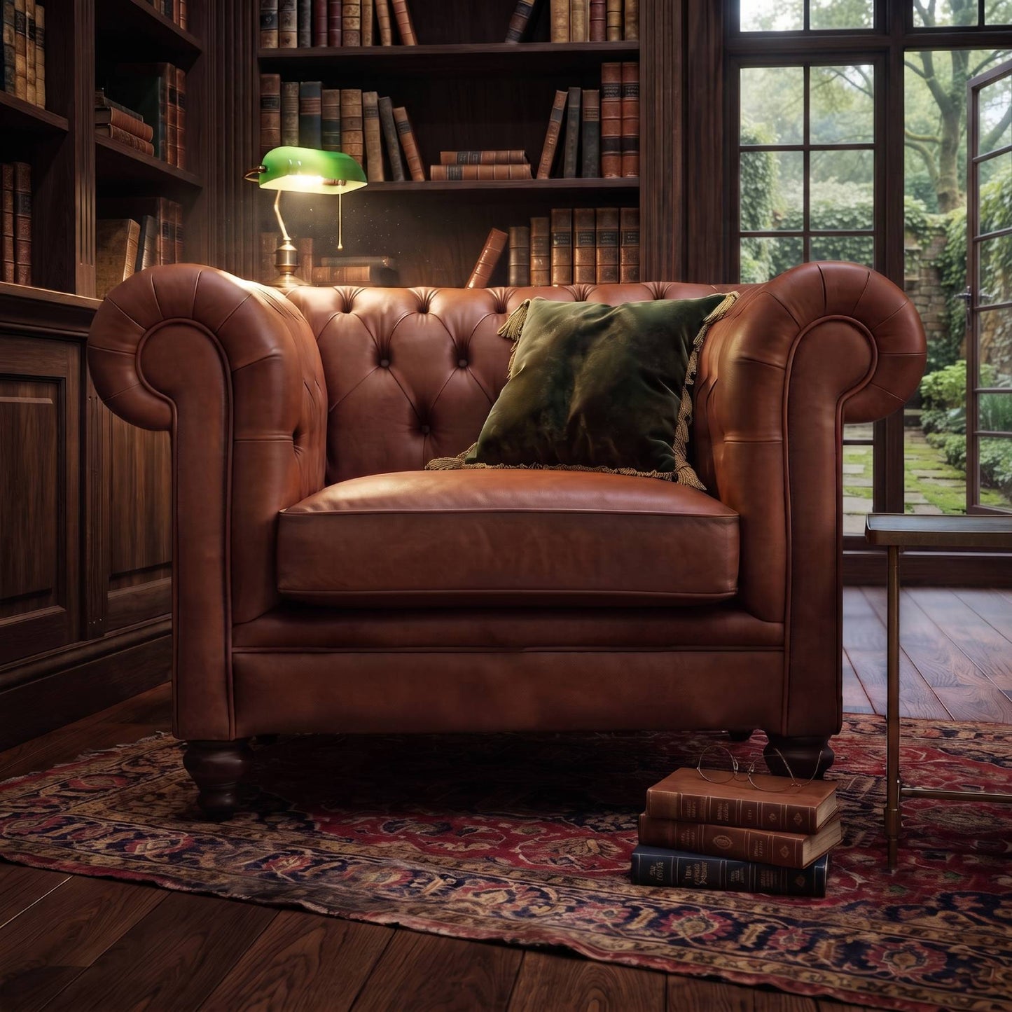 Judge Leather Chesterfield Armchair