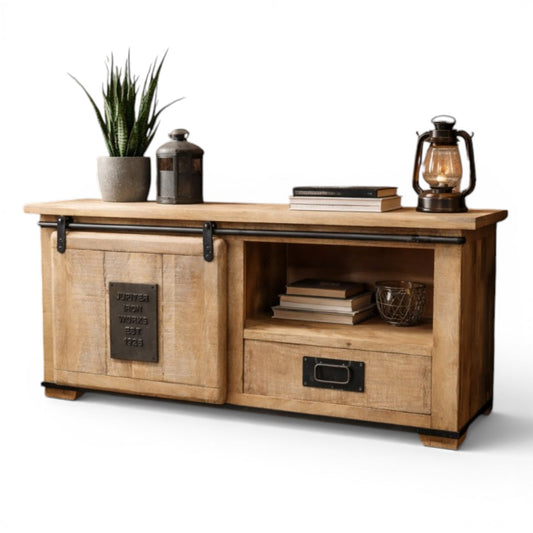 Jupiter Industrial Small Tv Unit With Drawer