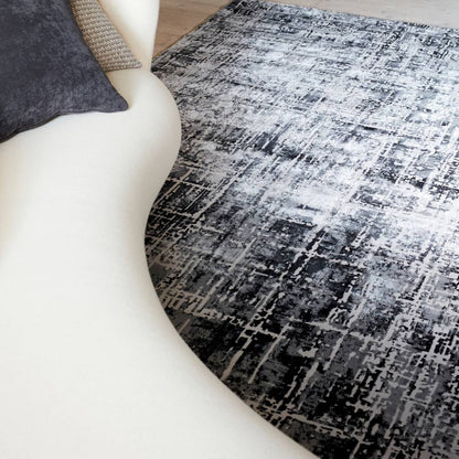 Abstract Black Kuza Rug - 240cm x 340cm