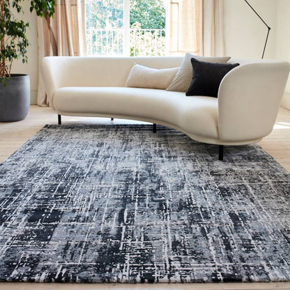 Abstract Black Kuza Rug - 240cm x 340cm