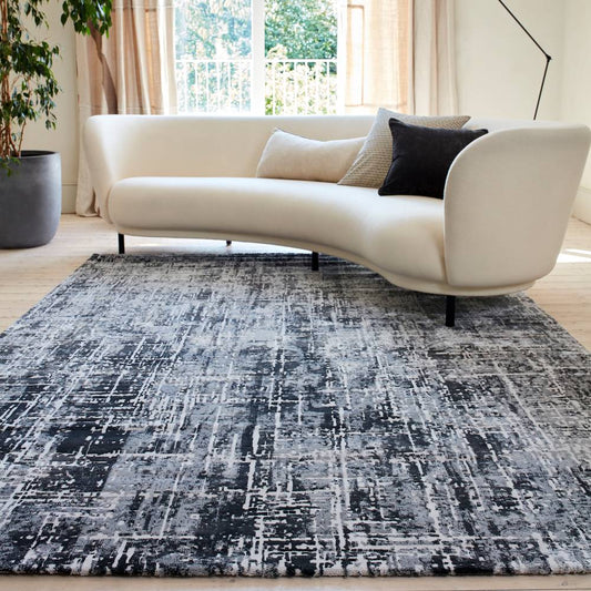 Abstract Black Kuza Rug - 240cm x 340cm