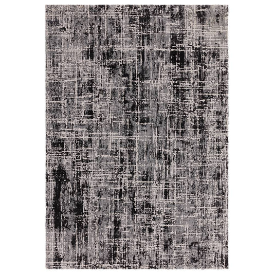 Abstract Black Kuza Rug - 240cm x 340cm