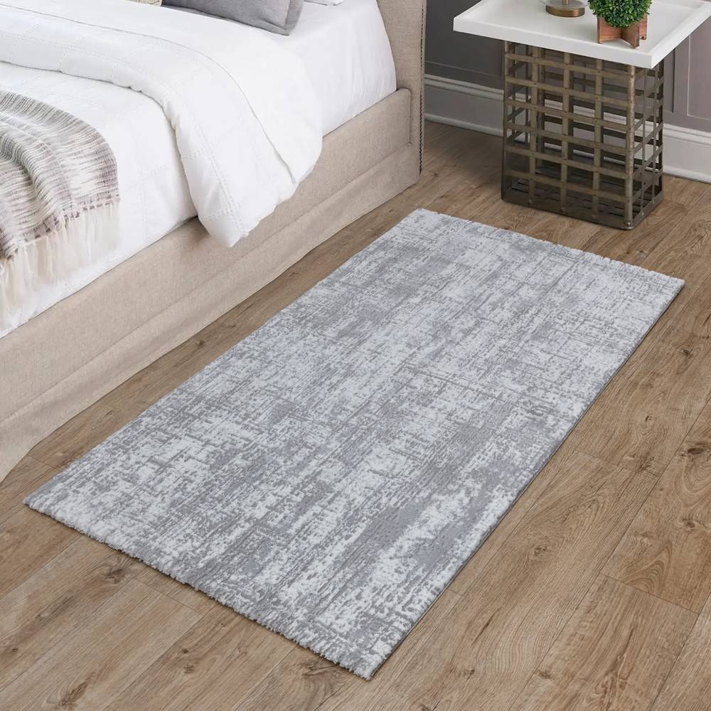 Abstract Grey Kuza Rug - 240cm x 340cm