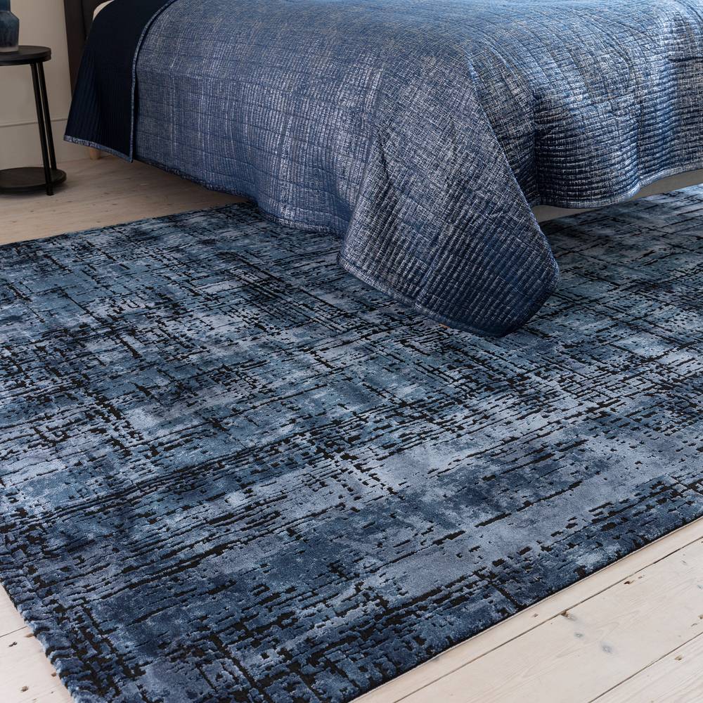 Abstract Navy Kuza Rug - 240cm x 340cm