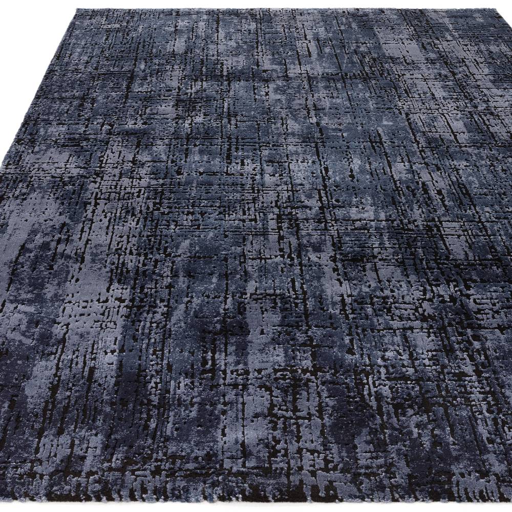 Abstract Navy Kuza Rug - 240cm x 340cm
