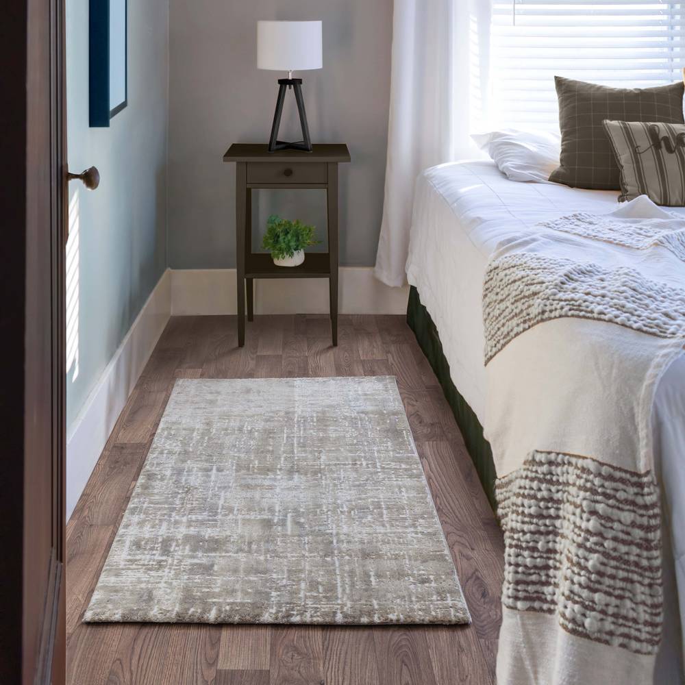 Abstract Beige Kuza Rug - 240cm x 340cm