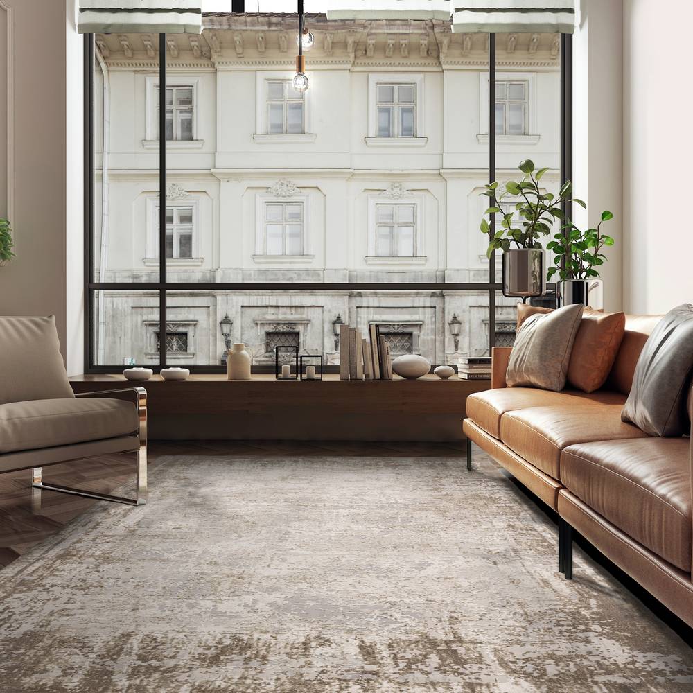 Border Beige Kuza Rug - 240cm x 340cm
