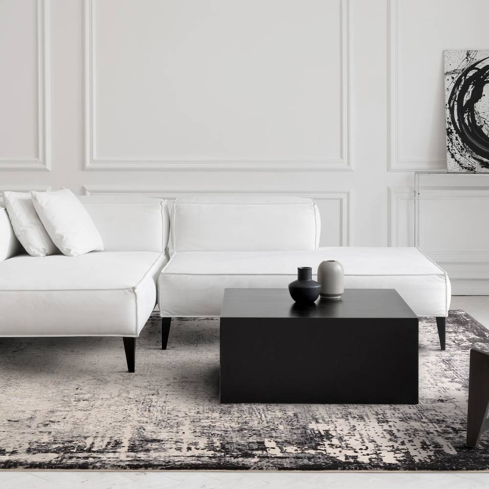 Border Grey Kuza Rug - 240cm x 340cm