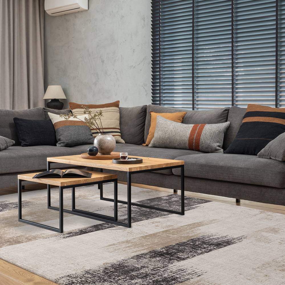 Lines Beige Kuza Rug - 200cm x 290cm