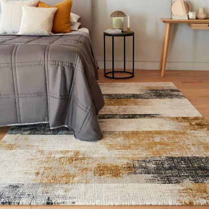 Lines Gold Kuza Rug - 200cm x 290cm