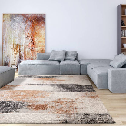 Lines Terracotta Kuza Rug - 200cm x 290cm