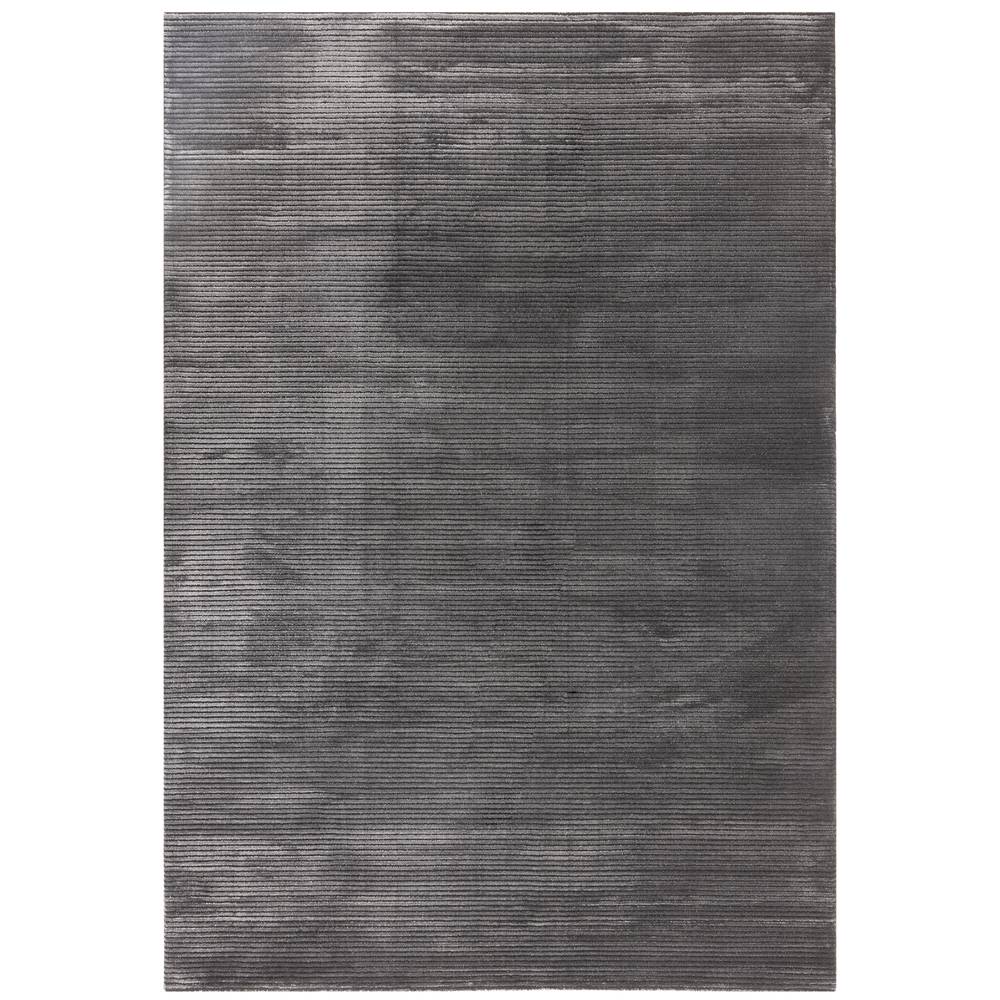 Plain Stripe Charcoal Kuza Rug - 200cm x 290cm