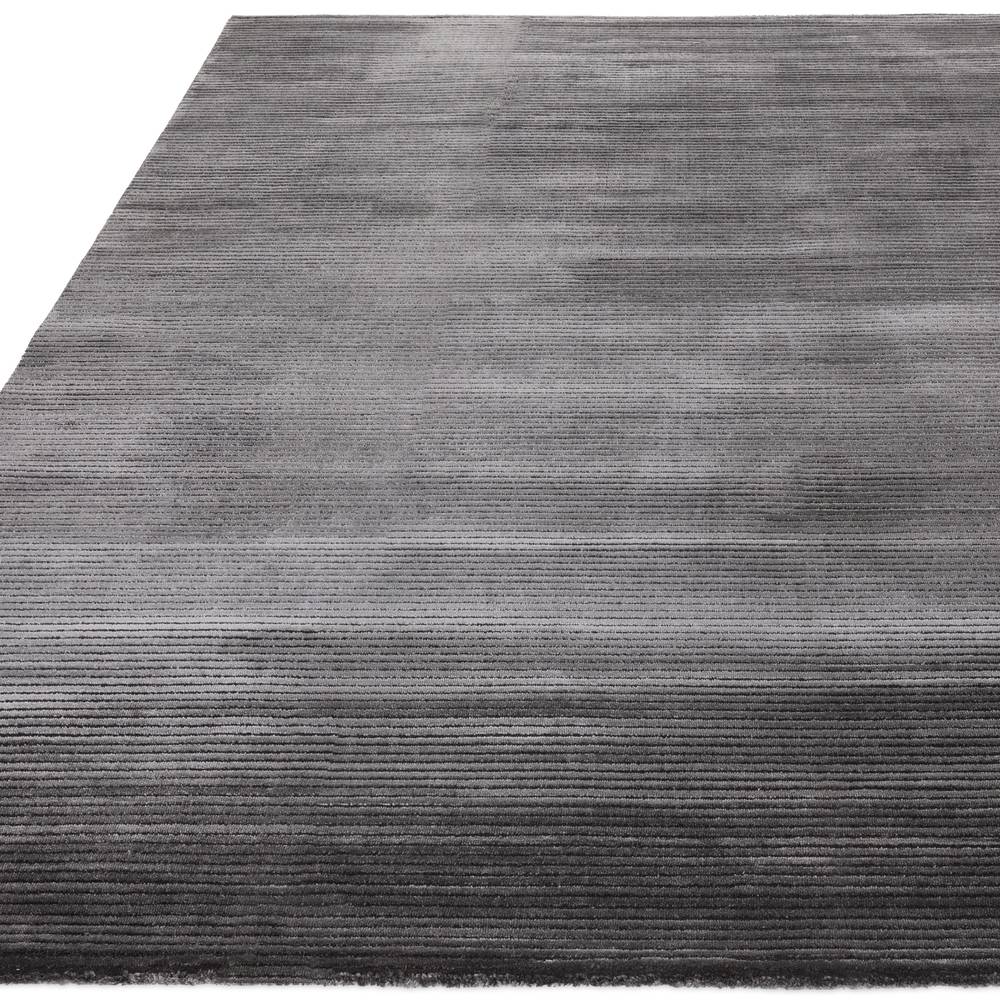 Plain Stripe Charcoal Kuza Rug - 200cm x 290cm