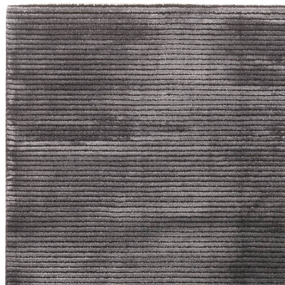 Plain Stripe Charcoal Kuza Rug - 200cm x 290cm